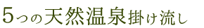 5つの天然温泉掛け流し